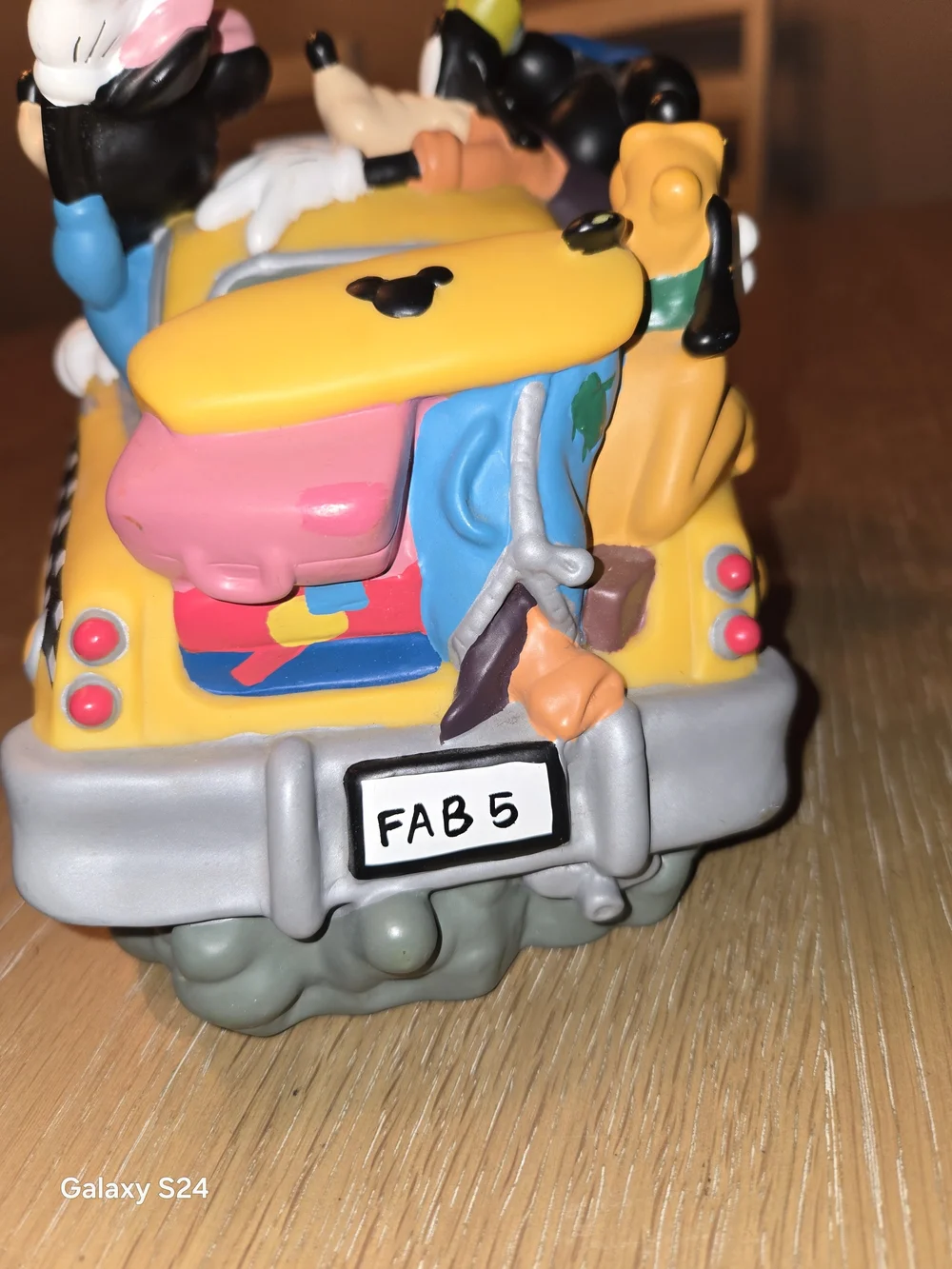 Disney Yellow Taxi Ducky Cab Co. Fab 5 Mickey Piggy Bank